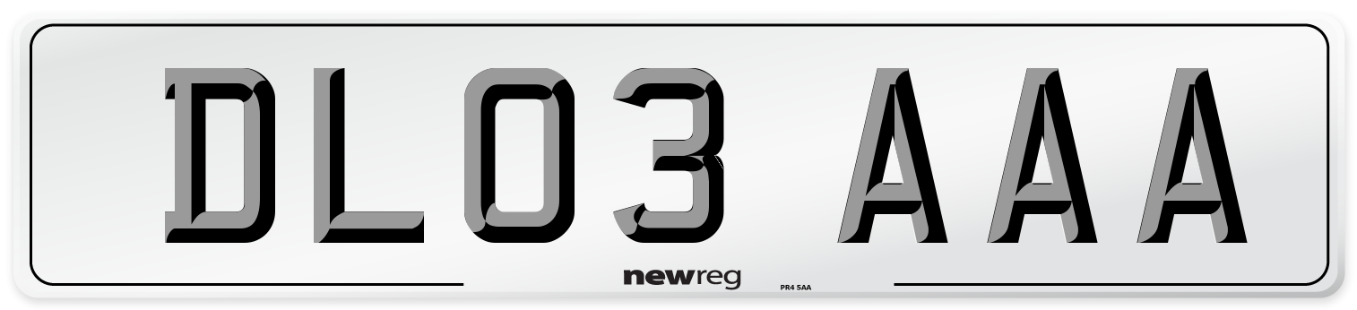 DL03 AAA Number Plate from New Reg